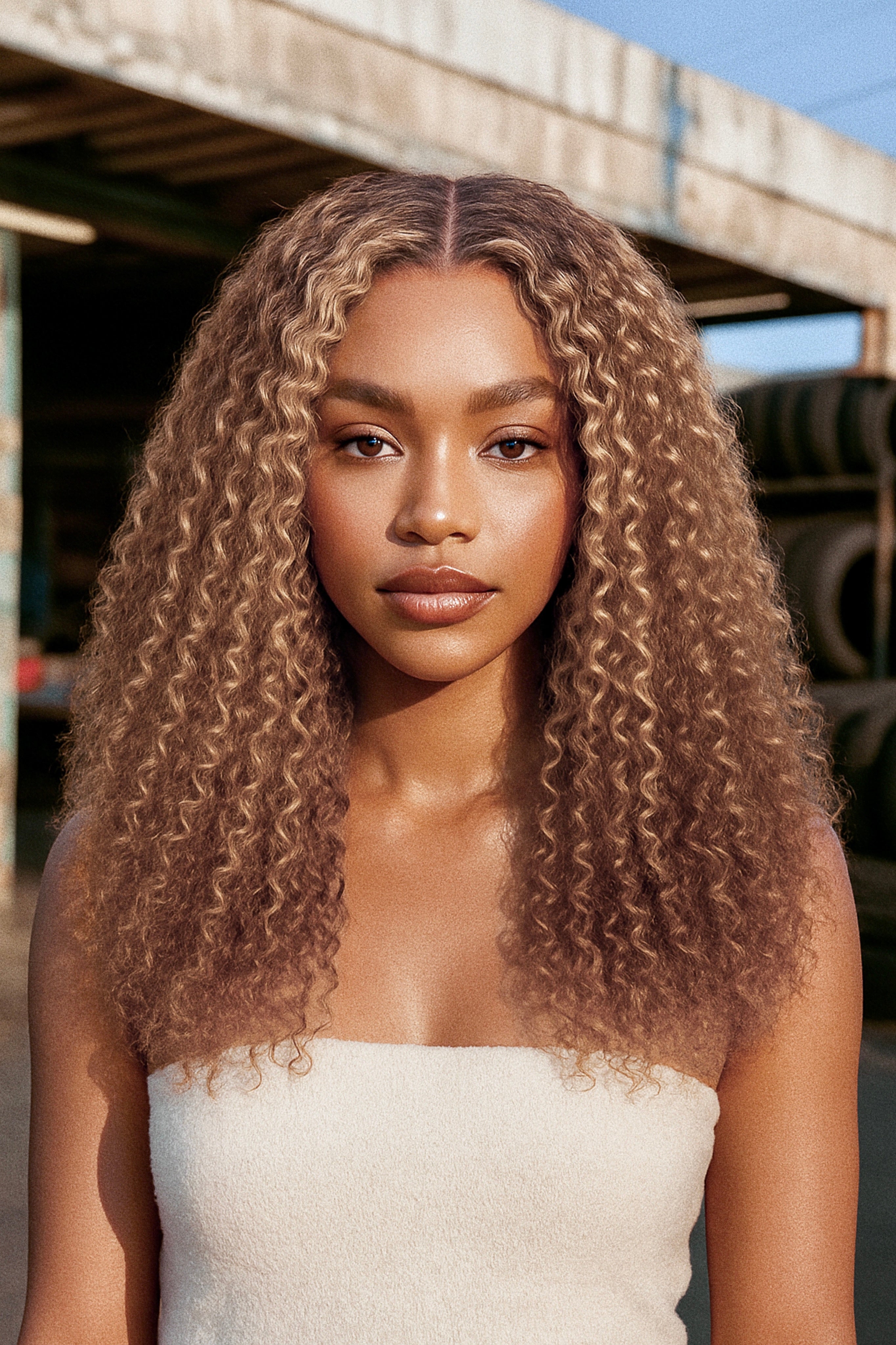 Bombshell Golden Hour Lace Curly Wig