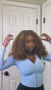 Bombshell Golden Hour Lace Curly Wig